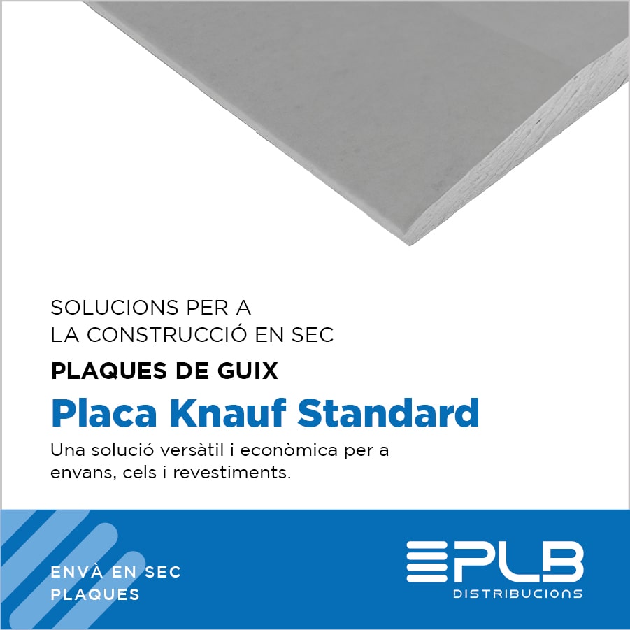 PLAQUES DE GUIX KNAUF Standard és una solució destacada en la construcció en sec, proporcionant una alternativa eficient als mètodes tradicionals de paleta.