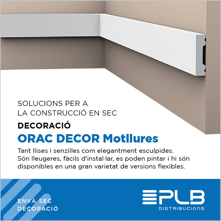 Les ORAC DECOR® MOTLLURES són elements essencials en la decoració en construcció en sec.