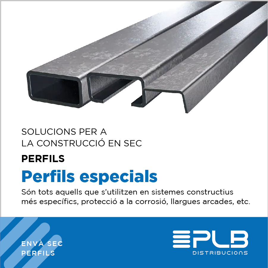 La instal·lació dels perfils especials s'ha de fer seguint les instruccions del fabricant i les normatives vigents.