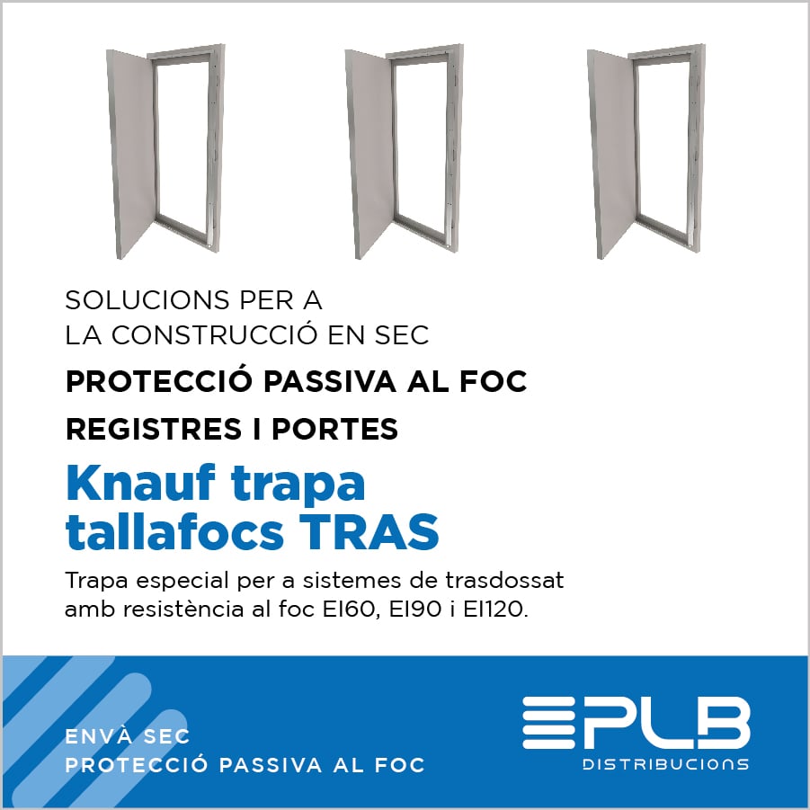 TRAMPILLA TALLAFOC TRAS: Element especialitzat dissenyat per proporcionar resistència al foc en sistemes de trasdossat.