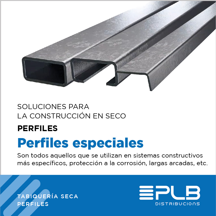 La instalación de los perfiles especiales debe realizarse siguiendo las instrucciones del fabricante y las normativas vigentes.