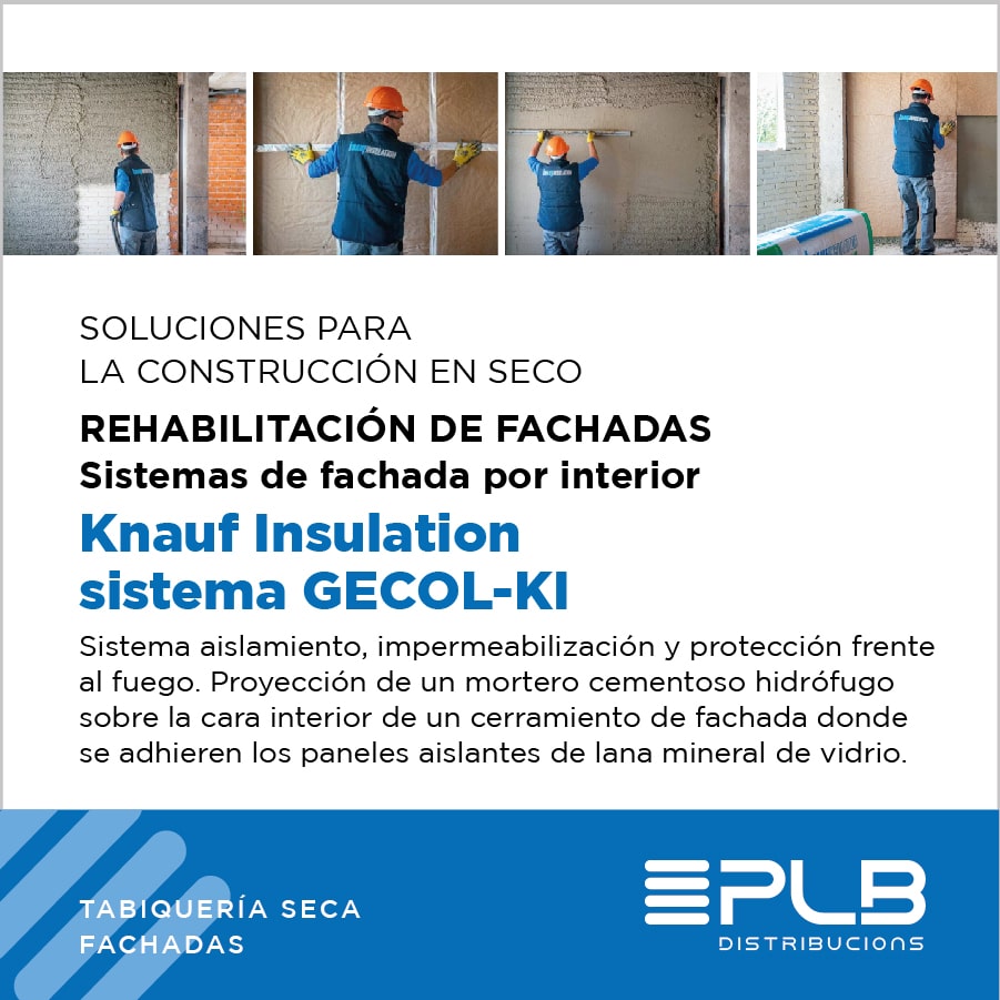 El Sistema GECOL-KI de Knauf Insulation es una solución integral para mejorar el aislamiento, la impermeabilización y la protección contra incendios de las fachadas de los edificios.